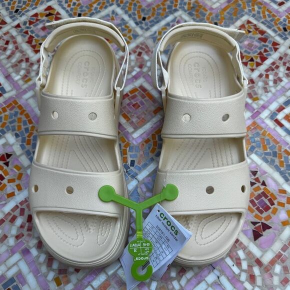 Size M 11 / W 13 Crocs Classic Hiker Xscape Chunky Platform Sandals Vanilla Shoe - Picture 4 of 14